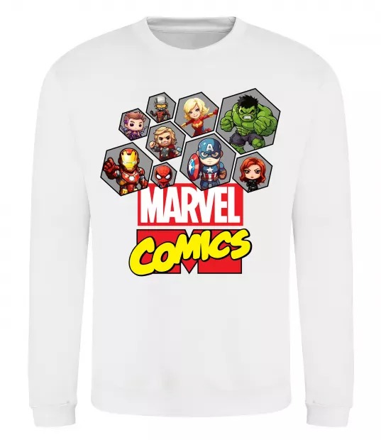 Світшот Marvel comics колаж Білий фото