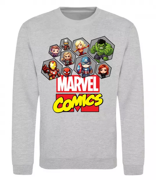 Світшот Marvel comics колаж Сірий меланж фото