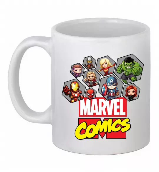 Чашка керамічна Marvel comics колаж Білий фото