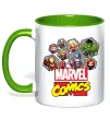Чашка с цветной ручкой Marvel comics колаж Лаймовый фото