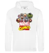 Мужская толстовка (худи) Marvel comics колаж Белый фото