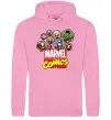 Женская толстовка (худи) Marvel comics колаж Розовый фото