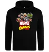 Женская толстовка (худи) Marvel comics колаж Черный фото