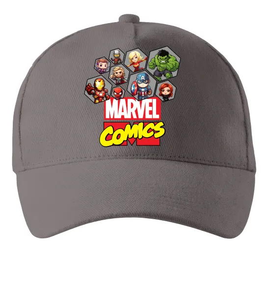 Кепка Marvel comics колаж Сірий фото