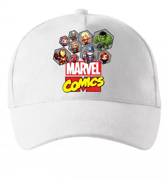 Кепка Marvel comics колаж Білий фото