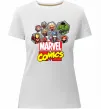 Женская премиум футболка Marvel comics колаж Белый фото
