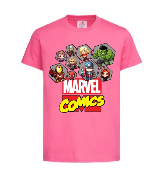 Детская футболка Marvel comics колаж Ярко-розовый фото