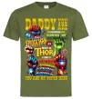 Мужская футболка Marvel Daddy super hero Оливковый фото