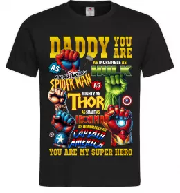 Мужская футболка Marvel Daddy super hero Черный фото