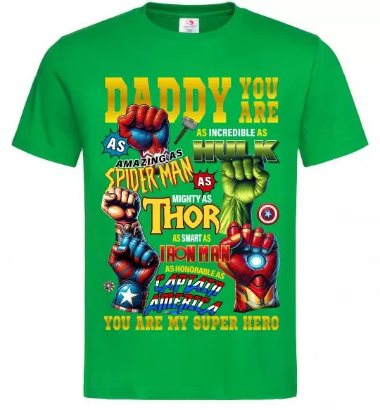 Мужская футболка Marvel Daddy super hero Зеленый фото