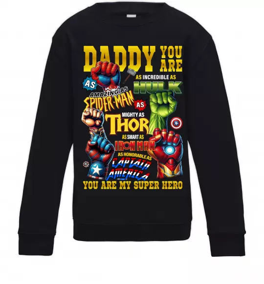 Дитячий світшот Marvel Daddy super hero Чорний фото