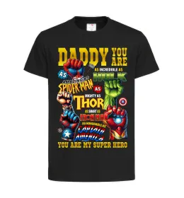 Детская футболка Marvel Daddy super hero Черный фото