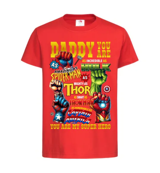 Детская футболка Marvel Daddy super hero Красный фото