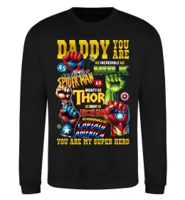 Свитшот Marvel Daddy super hero Черный фото