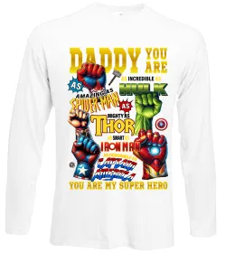 Лонгслив Marvel Daddy super hero Белый фото