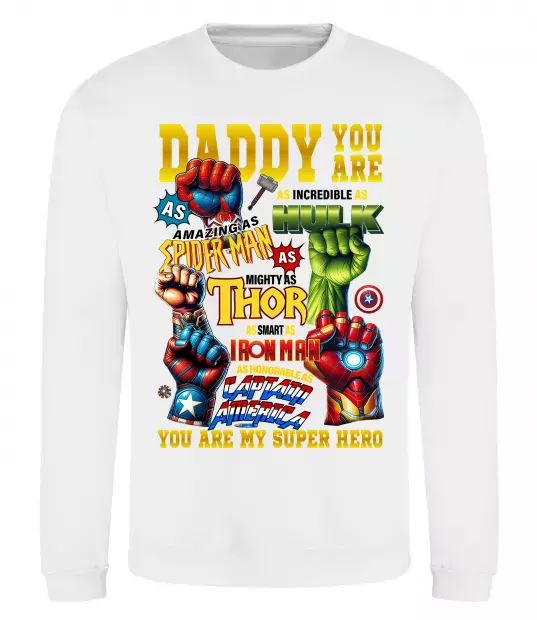 Світшот Marvel Daddy super hero Білий фото