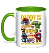 Чашка з кольоровою ручкою Marvel Daddy super hero Лаймовий фото