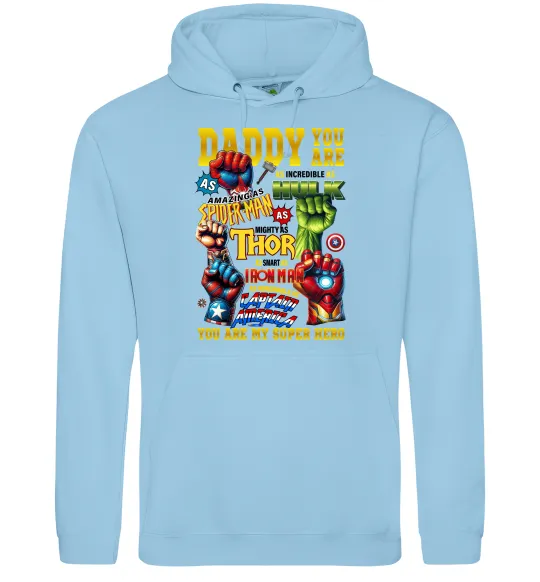 Чоловіча толстовка (худі) Marvel Daddy super hero Блакитний фото