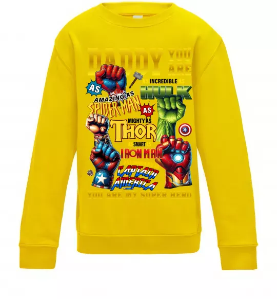 Дитячий світшот Marvel Daddy super hero Сонячно жовтий фото