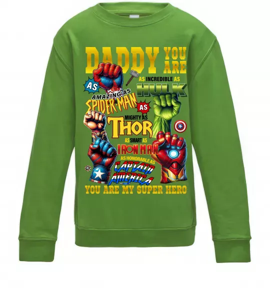 Дитячий світшот Marvel Daddy super hero Лаймовий фото