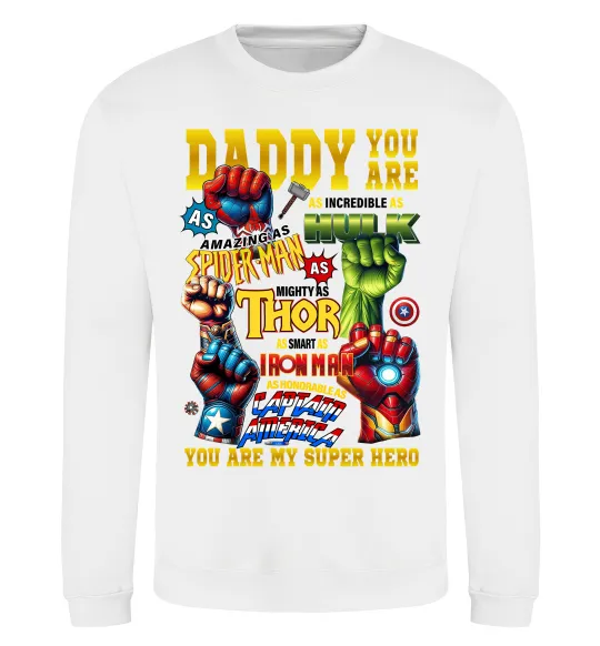 Свитшот Marvel Daddy super hero Белый фото