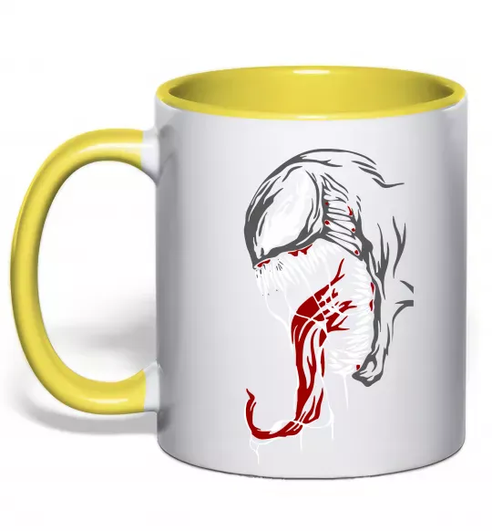 Чашка з кольоровою ручкою Venom Marvel Сонячно жовтий фото