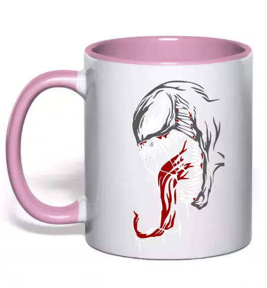 Чашка з кольоровою ручкою Venom Marvel Ніжно рожевий фото