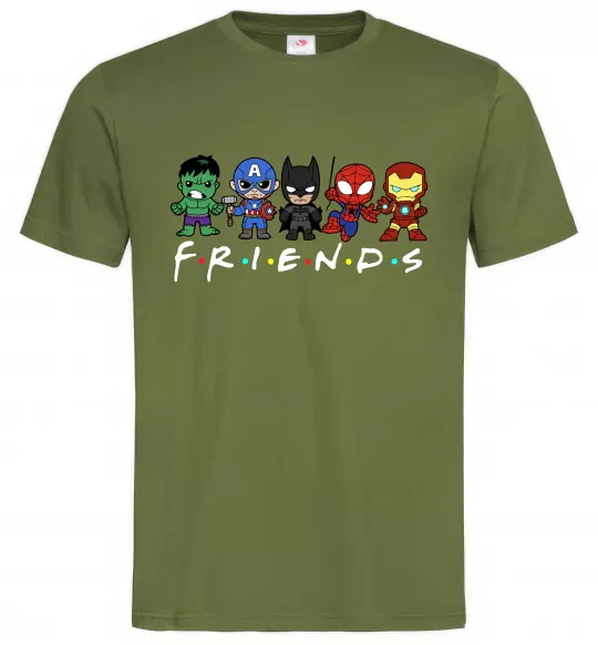 Мужская футболка Marvel friends Оливковый фото