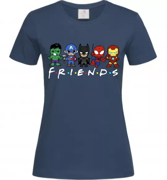 Женская футболка Marvel friends Темно-синий фото