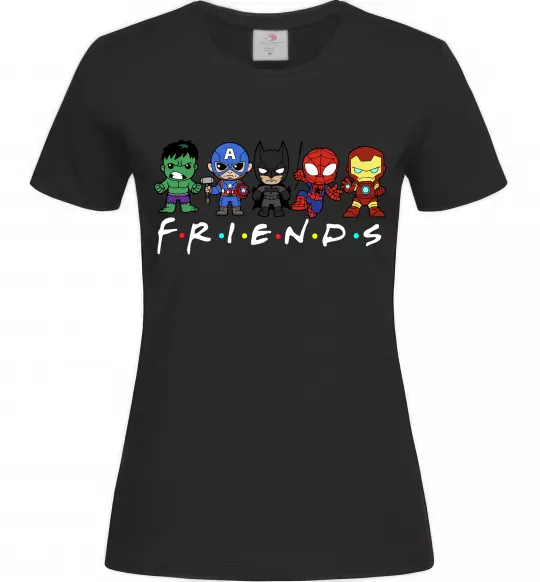 Женская футболка Marvel friends Черный фото