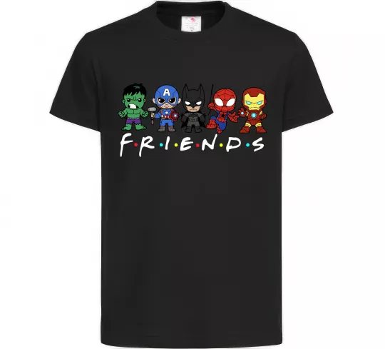 Детская футболка Marvel friends Черный фото