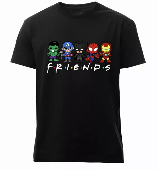 Чоловіча преміум футболка Marvel friends Чорний фото
