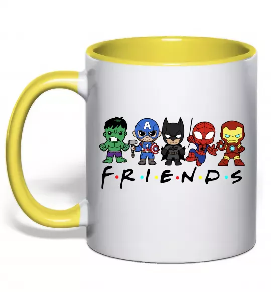 Чашка с цветной ручкой Marvel friends Солнечно желтый фото