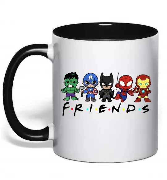 Чашка с цветной ручкой Marvel friends Черный фото