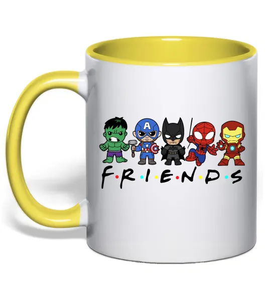 Чашка с цветной ручкой Marvel friends Лимонный фото