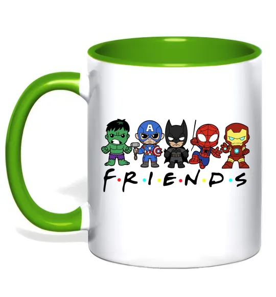 Чашка с цветной ручкой Marvel friends Лаймовый фото