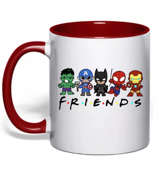 Чашка с цветной ручкой Marvel friends Красный фото