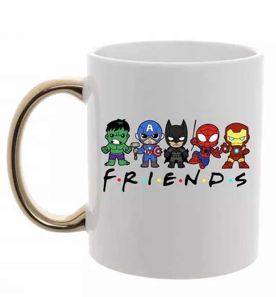 Чашка с цветной ручкой Marvel friends Золото фото