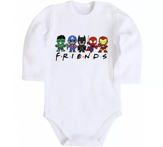 Детский боди Marvel friends Белый фото
