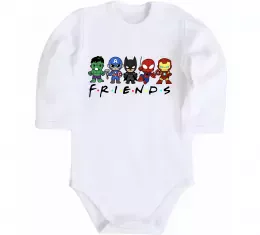 Дитячий бодік Marvel friends Білий фото