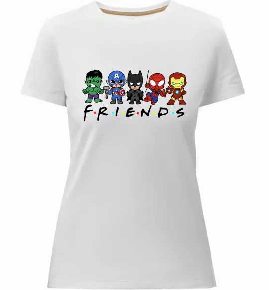 Жіноча преміум футболка Marvel friends Білий фото