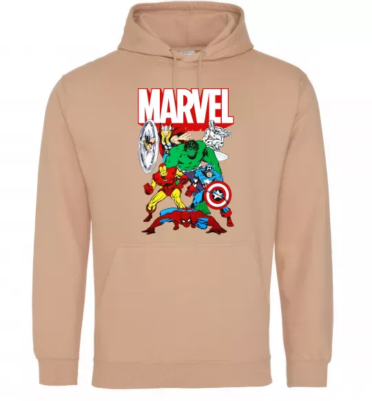 Мужская толстовка (худи) Marvel old comics Песочный фото