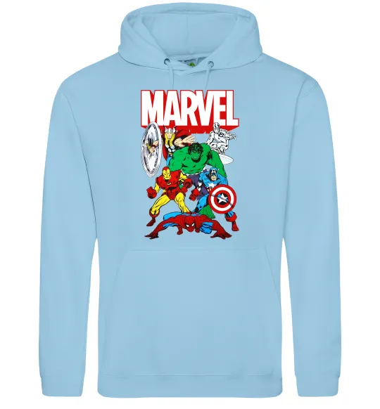 Мужская толстовка (худи) Marvel old comics Голубой фото