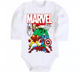 Дитячий бодік Marvel old comics Білий фото