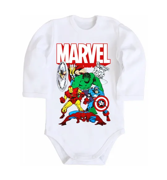 Детский боди Marvel old comics Белый фото