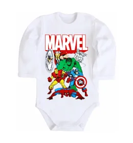 Детский боди Marvel old comics Белый фото