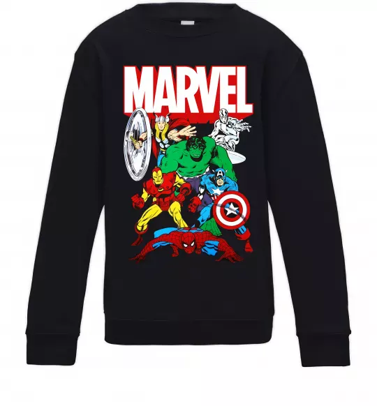 Детский Свитшот Marvel old comics Черный фото