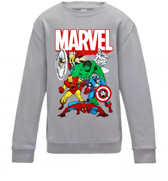 Детский Свитшот Marvel old comics Серый меланж фото
