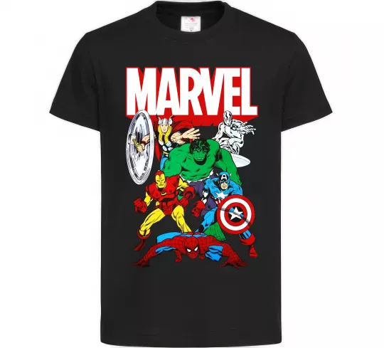 Детская футболка Marvel old comics Черный фото