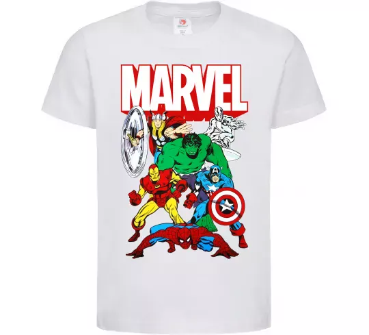Детская футболка Marvel old comics Белый фото